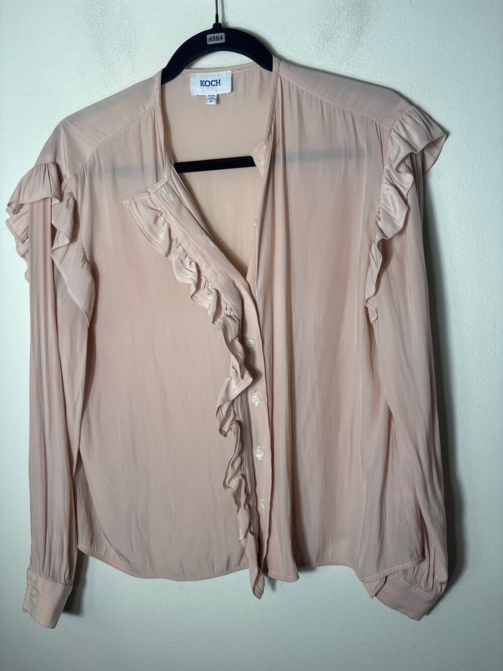 Koch Pink Button Up Blouse Sz S